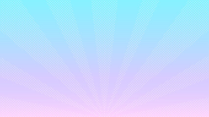 水玉模様の光線に薄い水色とピンクの背景 - ポップでかわいいパステルカラーのテクスチャ - 16:9