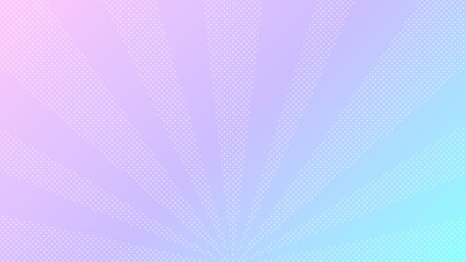 水玉模様の光線に薄い紫色と水色の背景 - ポップでかわいいパステルカラーのテクスチャ - 16:9