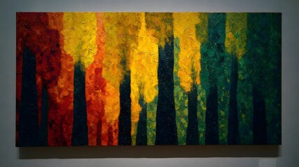 Naklejka premium Abstract Color Field Painting - A Symphony of Hues and Textures on Canvas.
