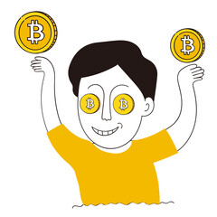A bitcoin illustration with transparent background 