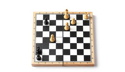 Chess piece elevated above others under spotlight lighting, symbolizing leadership, strategy, and management, dark minimalist background, professional business concept.