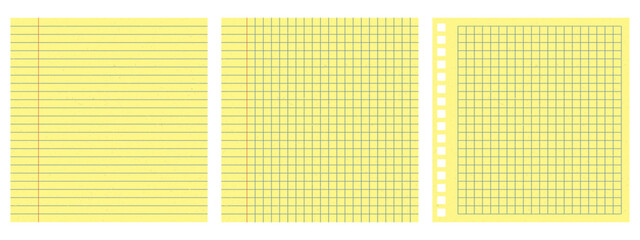 Yellow notepad paper sheet template for memo and notes. Office and school supply.  © MandarinkaArt