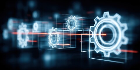 Obraz premium Operations clarity emerges when process structure guides optimization enabling scalability via automation and systems control