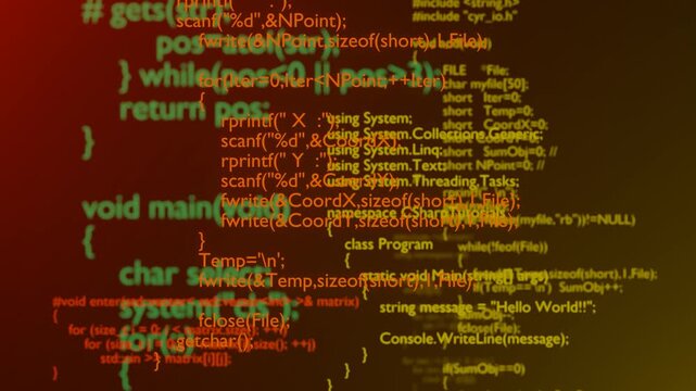 Computer network programming and data code scrolling background