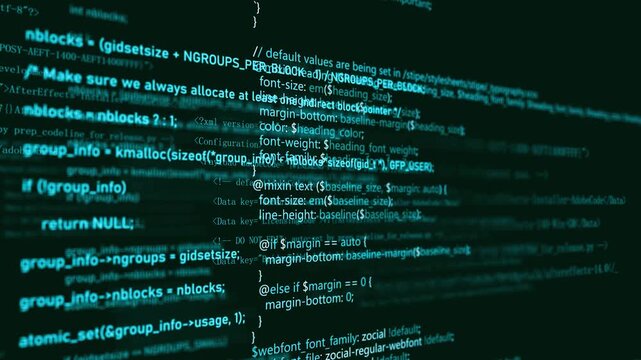 Computer network programming and data code scrolling background