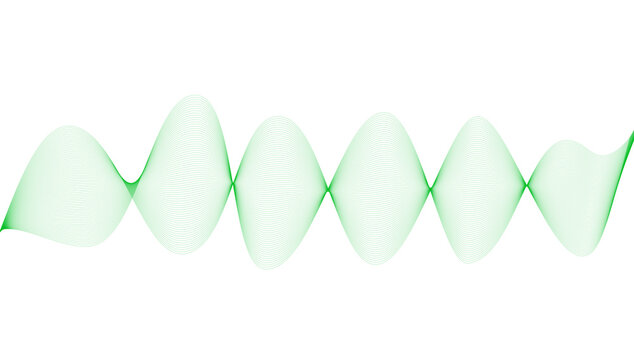 Hand drawn zigzag line wave pattern with green accents isolated on transparent background