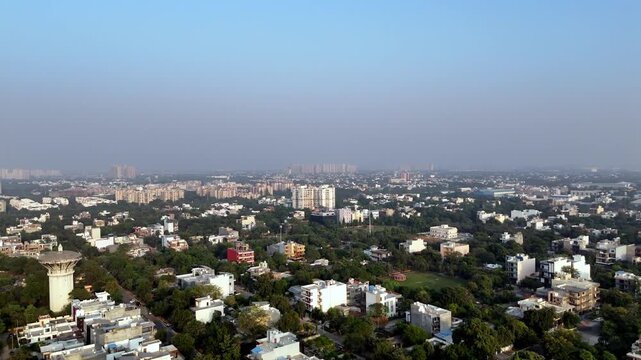 Aerial footage of Delhi NCR