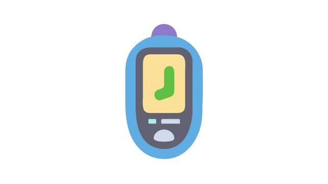  Digital Pedometer Icon for Fitness.