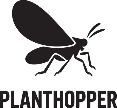 Planthopper vector black silhouette planthopper insect isolated on transparent background