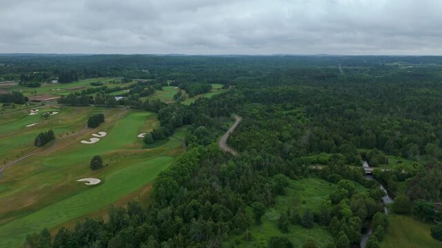 Forest and TPC Toronto At Osprey Valley Golf Course During Fall In Caledon, Ontario, Canada.