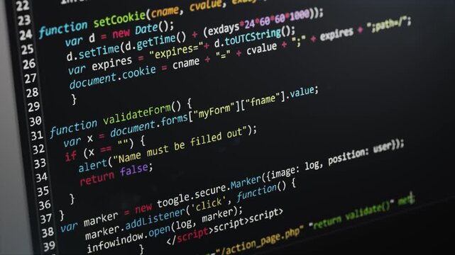 Computer network programming and data code scrolling background