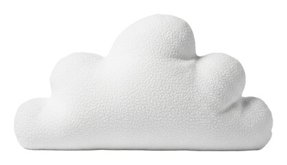 Obraz premium Fluffy white cloud pillow home decor soft material indoor close-up isolated on transparent background