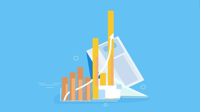 Build creative graph system for business, static with graph chart for research business data, animation clip