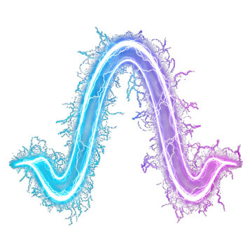 Vibrant electric wave design with dynamic purple and blue lights