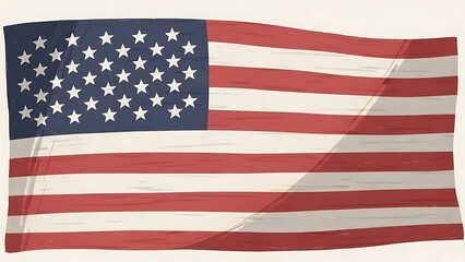 Waving American flag with stars and stripes