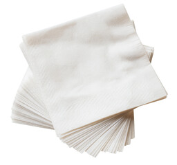 white paper napkins stacked on white background