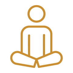 Simple linear icon depicting a person in a serene meditation pose