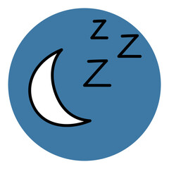 Sleep line icon. quality outline symbol. Thin line sign for design logo. Color outline pictogram on white background