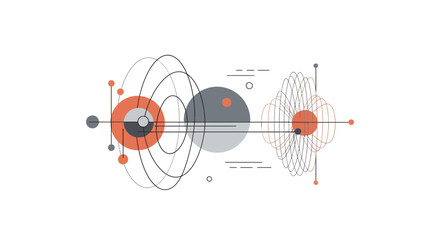 Obraz premium Abstract geometric design with circles and lines a modern artistic composition.