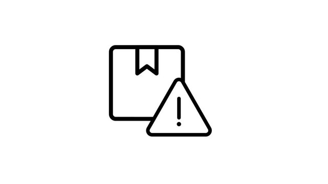 Animated shipping error box warning icon loop
