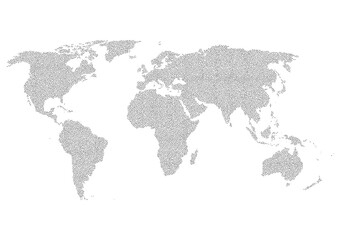 Fototapeta premium 白背景に点描の世界地図