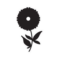 Abstract Plant Flower Black icon On White Background.
