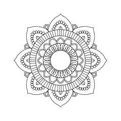   Mandala Vector Floral, Mandala, Iconic Line Art On white Background.
