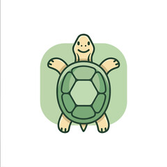 Obraz premium Cute Cartoon Turtle Illustration.
