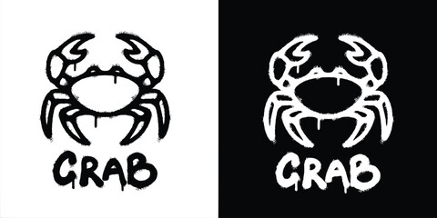 Graffiti crab logo vector design