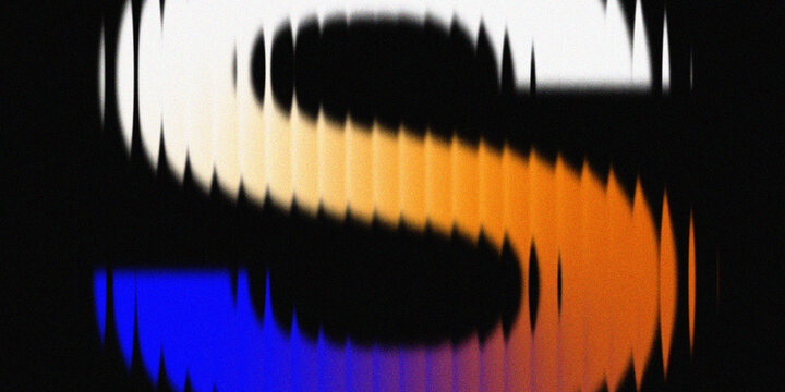 Ribbed fractal glass  background. Holographic vertical stripe pattern. Abstract black background, iridescent texture lines in radiant colors. 