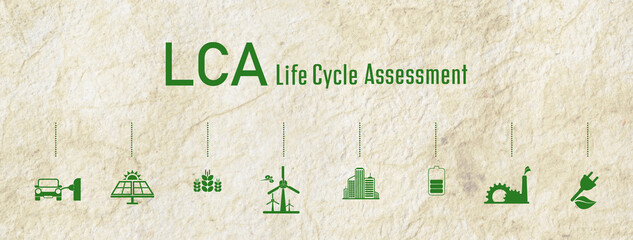 Obraz premium life cycle assessment sign on white background