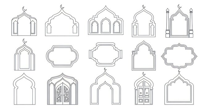 Collection of Various Architectural Door and Window Illustrations