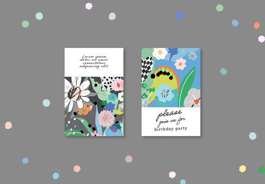 Floral Abstract Posters Layout
