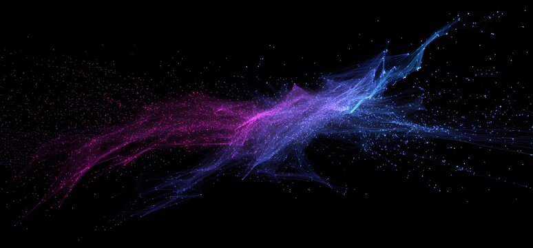 Abstract network connection background, big data and artificial intelligence, technology and science, information flow, digital visualization