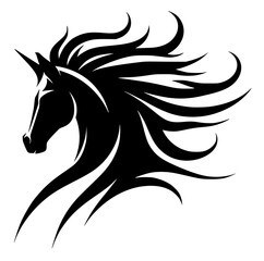 Devil horse silhouette vector design