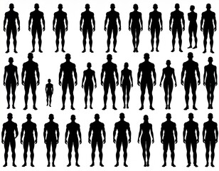 Human body silhouette vector art white background 