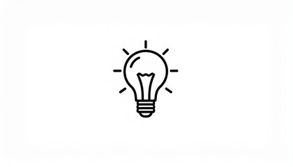 Light Bulb line icon vector, isolated on white background. Idea sign, solution, 