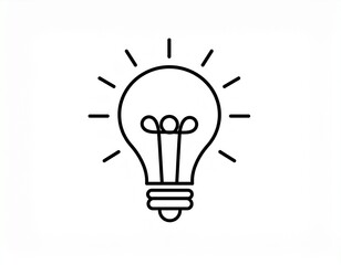 Light Bulb line icon vector, isolated on white background. Idea sign, solution, 