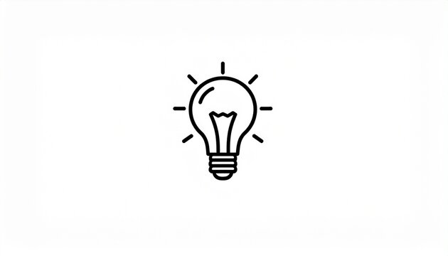 Light Bulb line icon vector, isolated on white background. Idea sign, solution, 