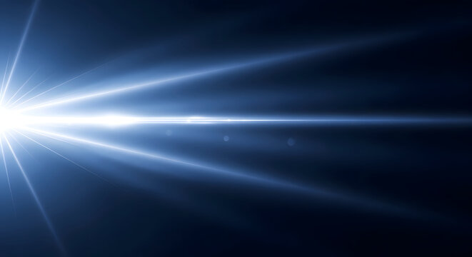 Ligh effect Bright Blue Light Streaks Emanating from a White Starburst on Dark Background image photo