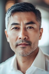 Obraz premium Leadership concept asian male manager in professional office portrait