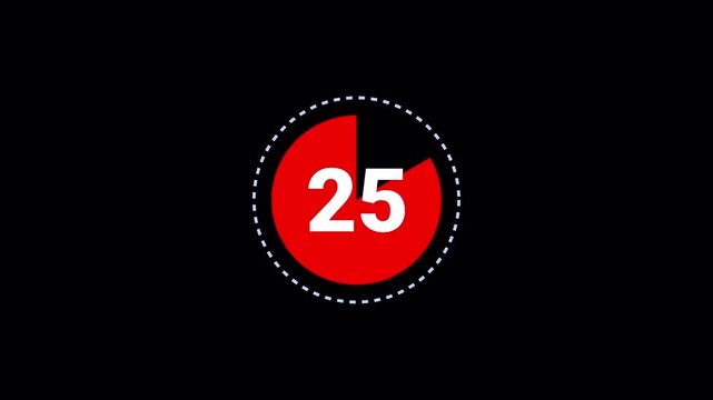 30 to 0 countdown timer overlay animation. 4K video countdown animation 