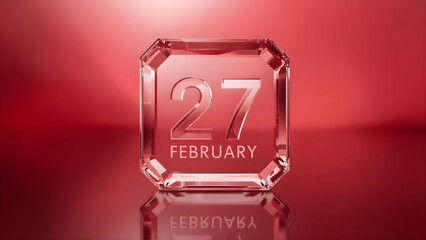 Crystal calendar block for 27th february