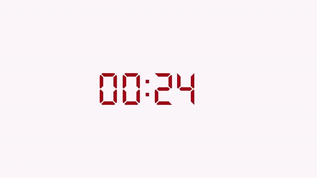 15 second countdown animation in 15  on a simple background ,fifteen second countdown timer from 15 to 0 in two digit in 4k .