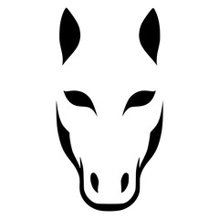 Simple horse head silhouette design