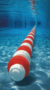 Pool Lane Marker Divider Underwater in Swimming Pool - Red and White Colors