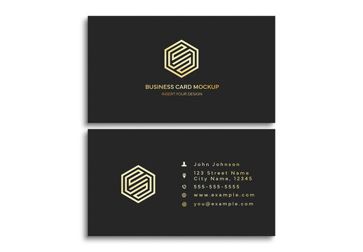 Black And Gold Modern Business Cards Layout