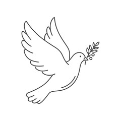 Obraz premium A dove in flight with an olive branch