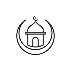Obraz premium Mosque Islamic logo icon
