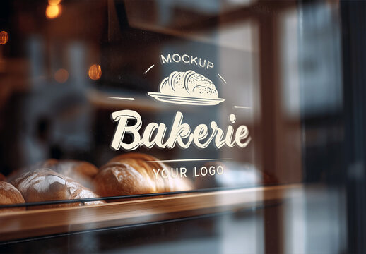 Logo Close-up on a Window Glass Mockup